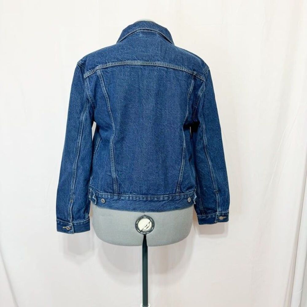 Levi's NWT Sz L Dark Indigo Ex Boyfriend Trucker Denim Jean Jacket - Picture 7 of 11